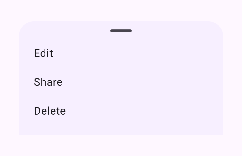 Modal Bottom Sheet preview